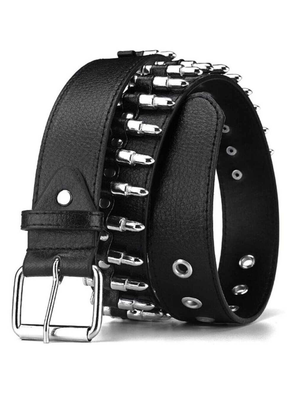 🆕 Women Black Studded Waist Belt Stud Punk Rock Cosplay Halloween Metal Buckle